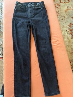 The Kooples Black Skinny Jeans with Faux Leather Waistband